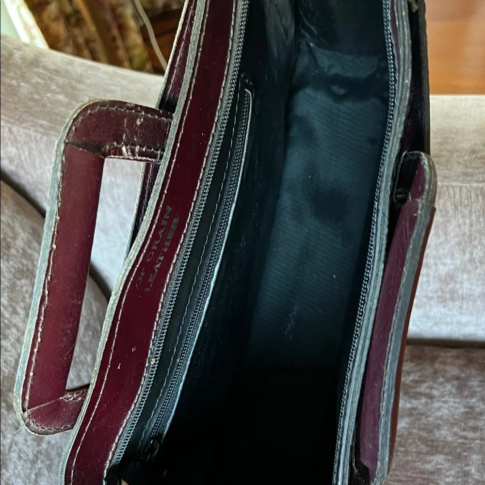 Sophisticated Dark Brown/Burgandy Leather Briefcase  Vintage  Unisex - Picture 5 of 12
